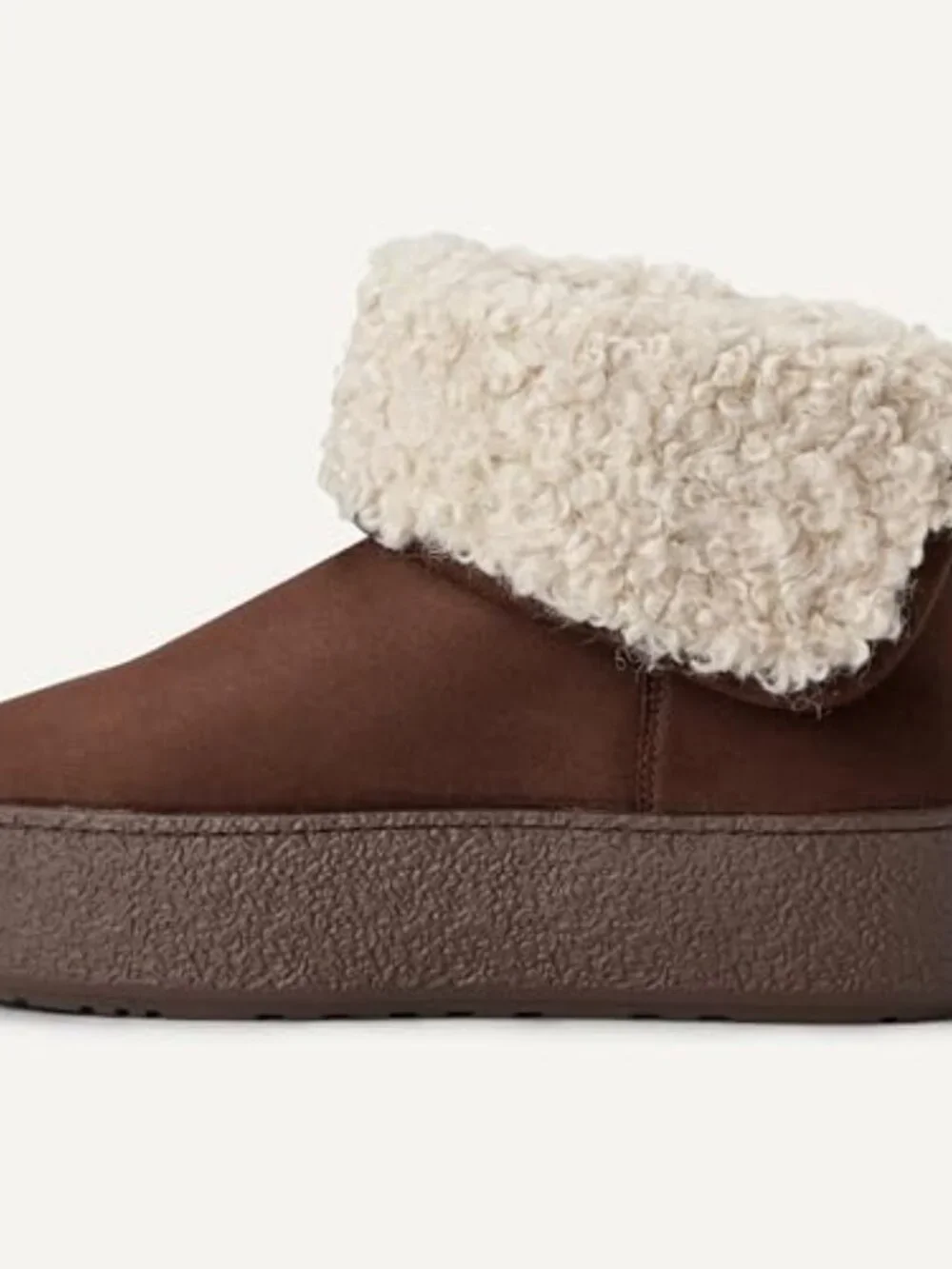 Faux Shearling Lined Platform Ankle Boots with Memory Foam